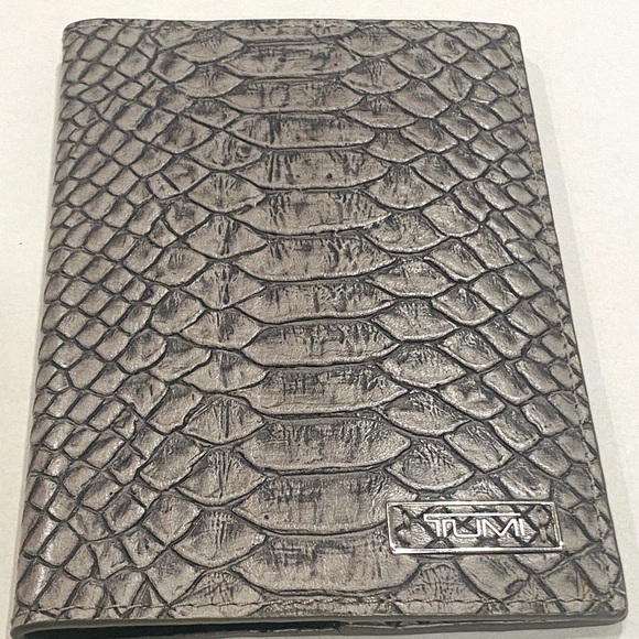 TUMI Metallic Snakeskin Passport/Travel Holder with Cover